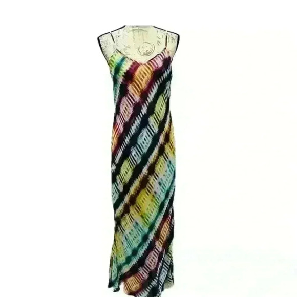 Trina Turk Slim Fit Size 8 Spaghetti Strap Tye Die Maxi Dress - Picture 1 of 12